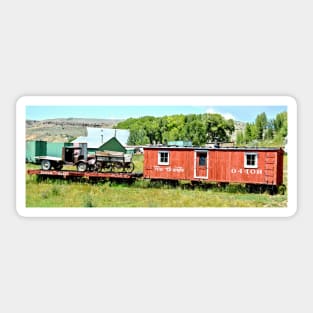 Red Train and Wagon Sticker